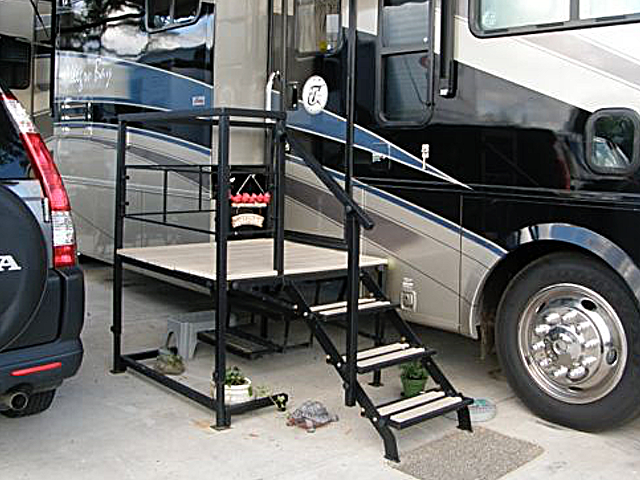 3 step portable RV deck